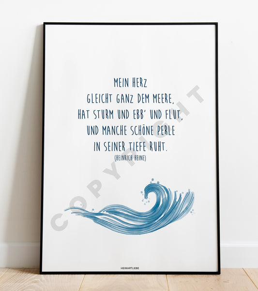 PRINT - MEIN HERZ GLEICHT GANZ DEM MEERE