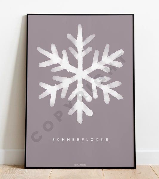 PRINT - WEIHNACHTEN SCHNEEFLOCKE TAUPE