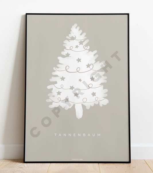 PRINT - WEIHNACHTEN TANNENBAUM BEIGE