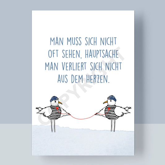 POSTKARTE - MAN MUSS SICH NICHT OFT SEHEN