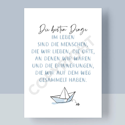 POSTKARTE - DIE BESTEN DINGE IM LEBEN